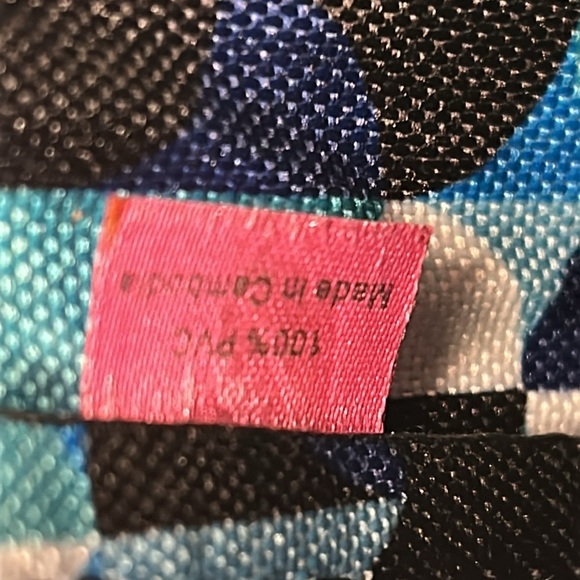 TRINA TURK BLACK VEGAN SHOULDER BAG BLUE BLACK DOT INTERIOR WITH BAG SCARF - Picture 8 of 16